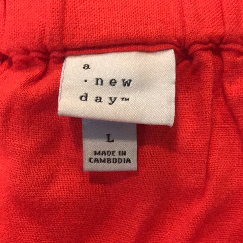 A New Day Linen Blend Red Pleated Woman’s MIDI Skirt | NWT - Picture 10 of 10